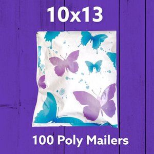 100 10x13 Butterflies Poly Mailers